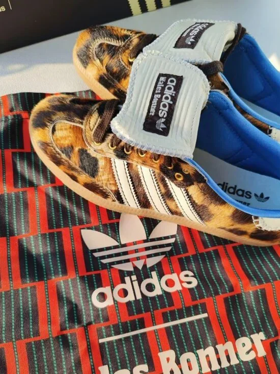 Women's Adidas x Wales Bonner Samba Leopard Print Pony Sneakers - Picture 4 of 9